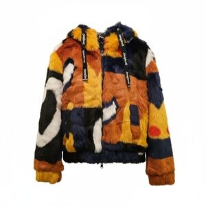 Desigual Multicolor Faux Fur Puffer Jacket